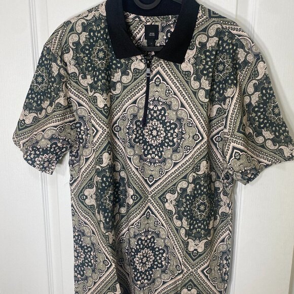 Men’s Polo Shirt, Paisley Print - Picture 1 of 4